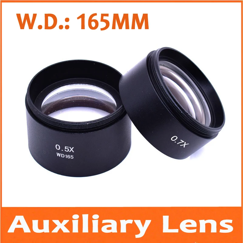 

10pcs 0.5 Times Barlow Microscope Auxiliary Attachment Objective Lens Stereo Microscope Accessories Accessory M48*0.75 W.D=165MM