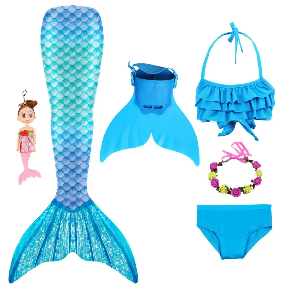 Женский Детский костюм Русалочки купальный костюм-бикини хвост русалки для