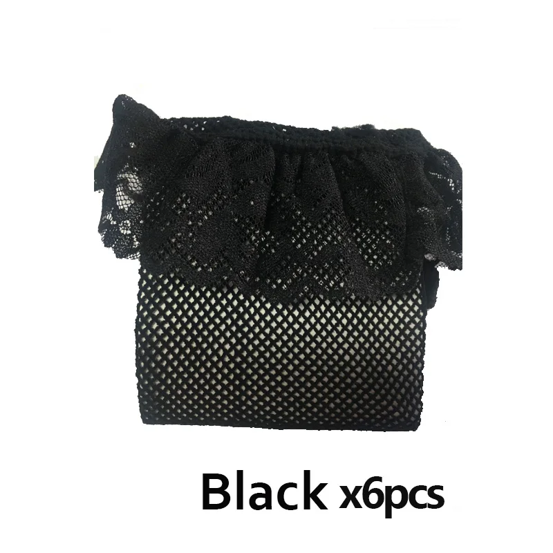blackx6 BONAS, 6 шт., красные сетчатые ажурные чулки, женский кружевной топ, женские прозрачные колготки для ночного клуба, Нейлоновые женские сексуальные полые чулки в сетку - Цвет: blackx6