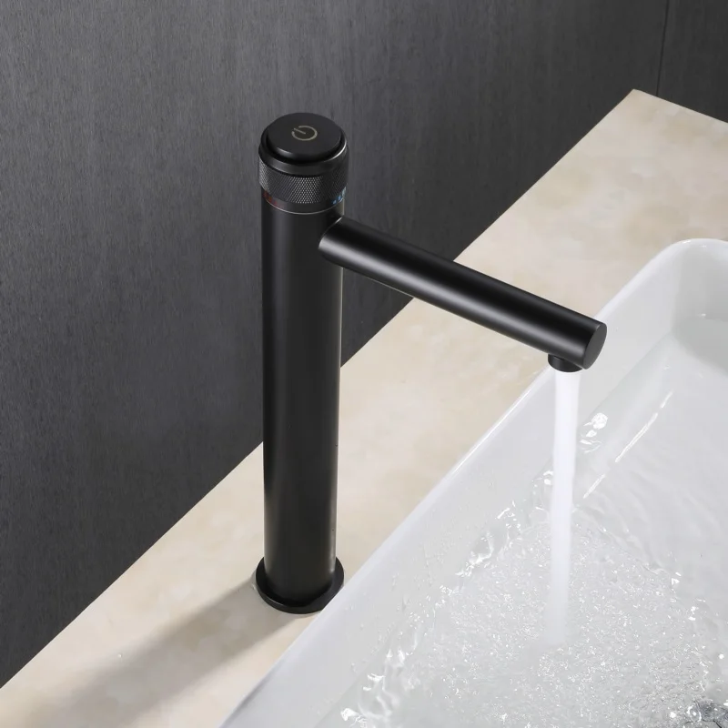 Tall Basin Faucet Brushed Gold/Chrome/Black Solid Brass Hot &amp Cold Single Handle Deck Mounted Bathroom Sink Mixer Tap ML332 |