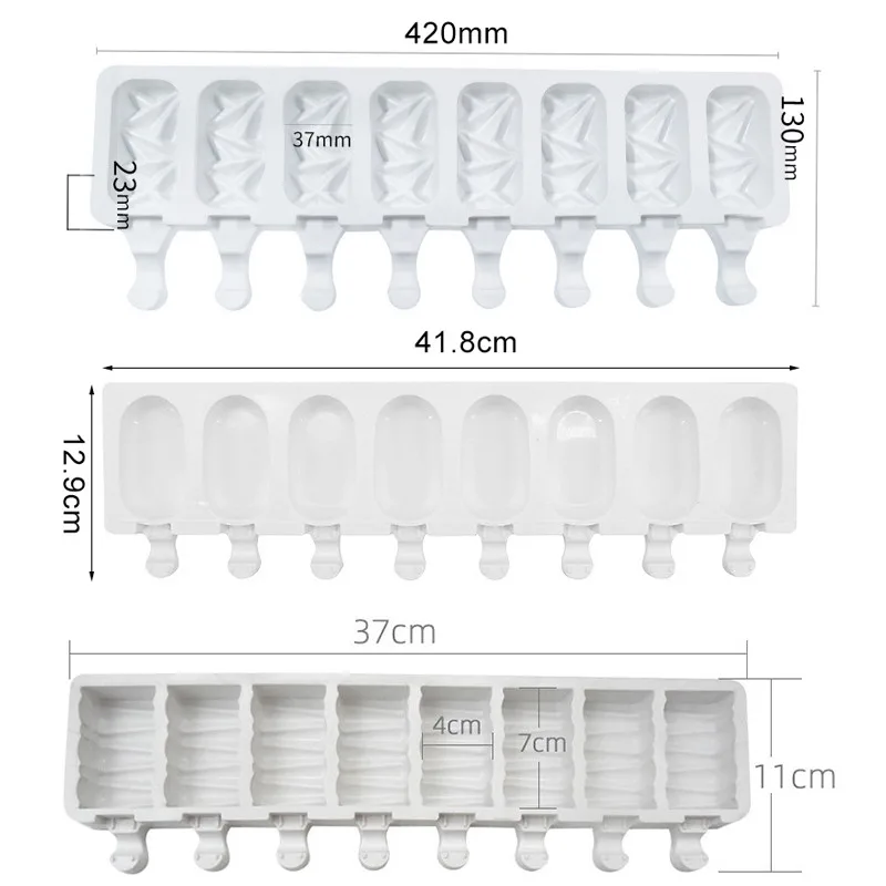 4 ячейки силиконовая формочка для мороженого с барабанные палочки домашний