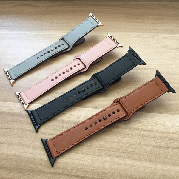 Из натуральной кожи петлевой ремешок для apple watch группа 4 42 мм 38 мм ремешок для iwatch 44 мм 40 мм 3/2/1 браслет аксессуары