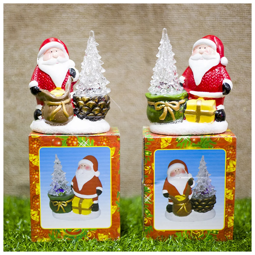Santa Claus Ornament Lamp Props Bar Ceramics Creative Christmas Light Celebration Window Display | Дом и сад
