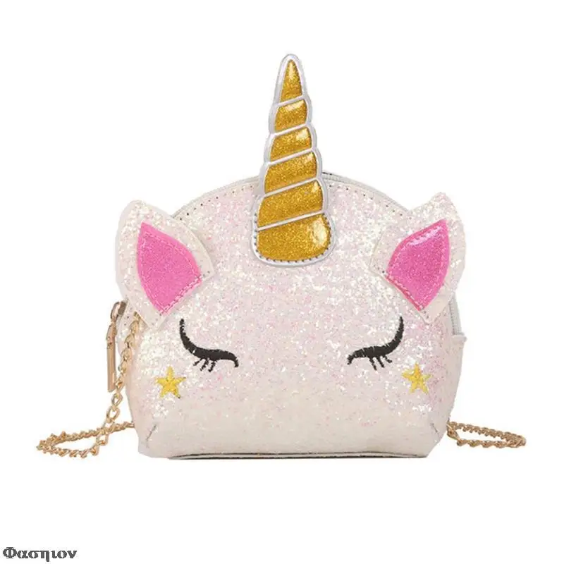 Рюкзак женский из ПУ кожи с блестками и единорогом | Багаж сумки