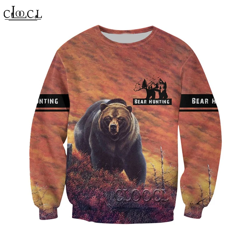 

HX DropShipping Animal Bear Hunting Lovely 3D Printed Mens Woemn Hoodie Harajuku Sweatshirt Unisex Casual Zipper Jacket Pullover