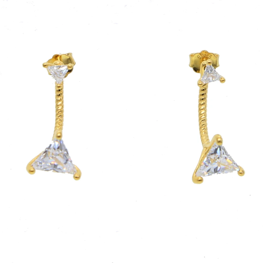 925 пробы серебро золото заполненные из циркония в форме треугольника Куба