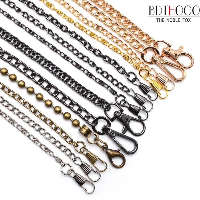 

120cm Metal Chains For Bag Purse With Buckles Shoulder Straps Handbag Handles Parts & Accessories