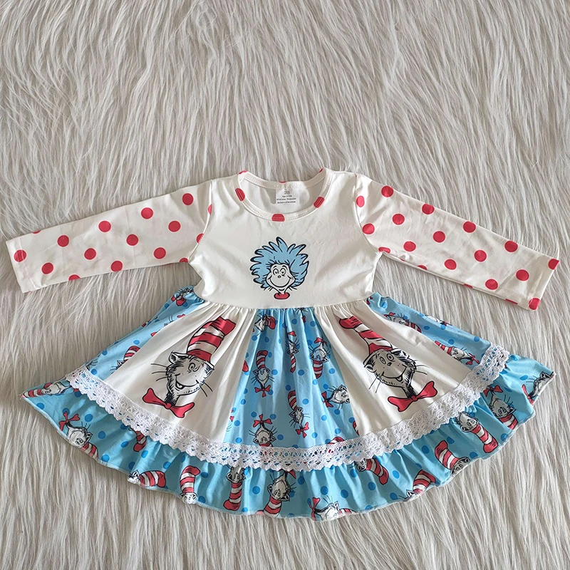 

wholesale baby girls fashionable clothing cute long sleeve fall winter children infant kids boutique twirl party children dress