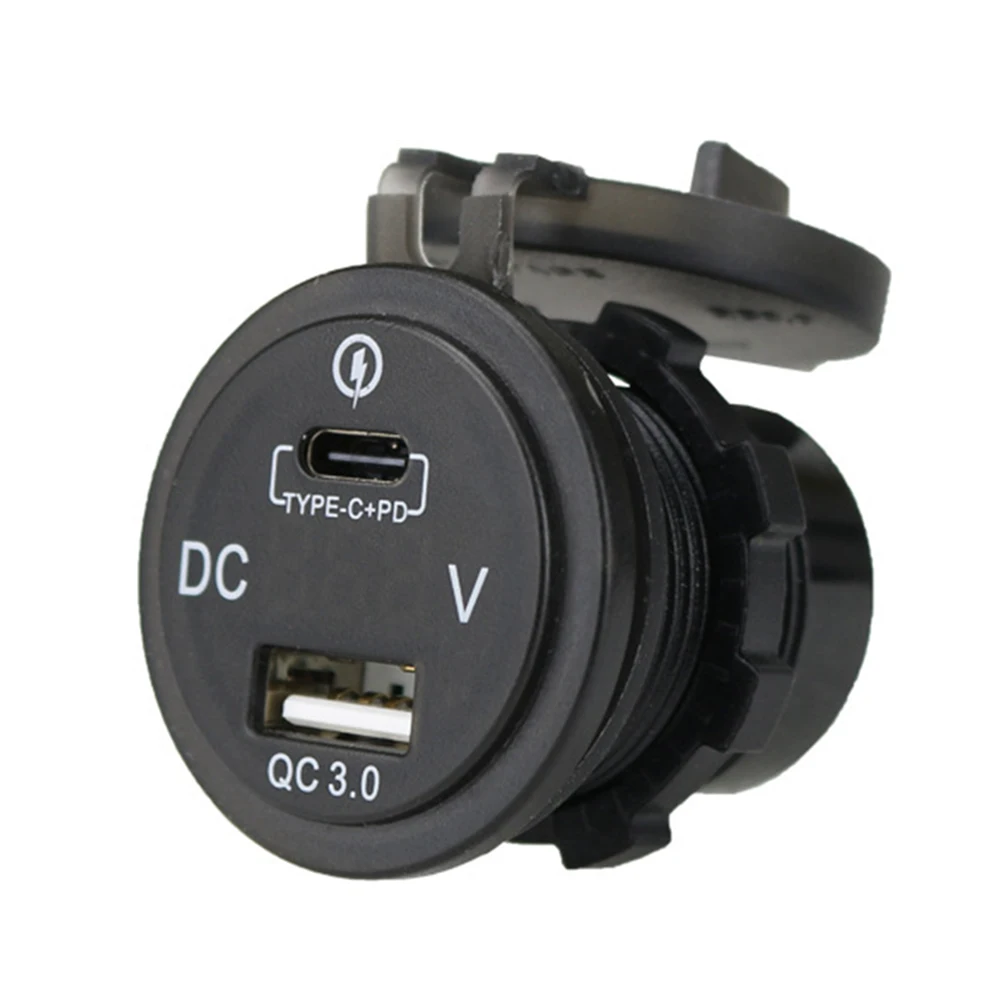 Автомобильное зарядное устройство водонепроницаемое 12 В 24 Тип C PD QC 3 0 USB