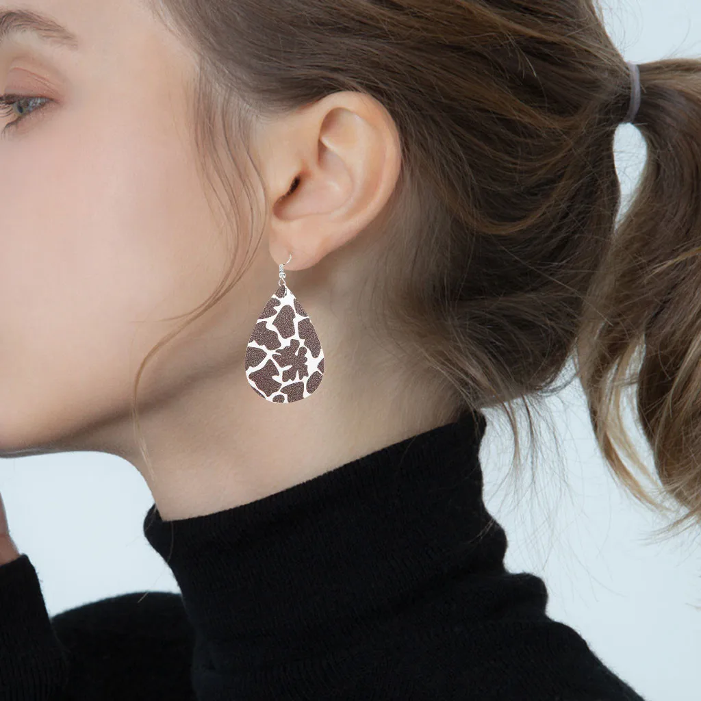 Женские каплевидные леопардовые разноцветные Круглые серьги в форме змеи