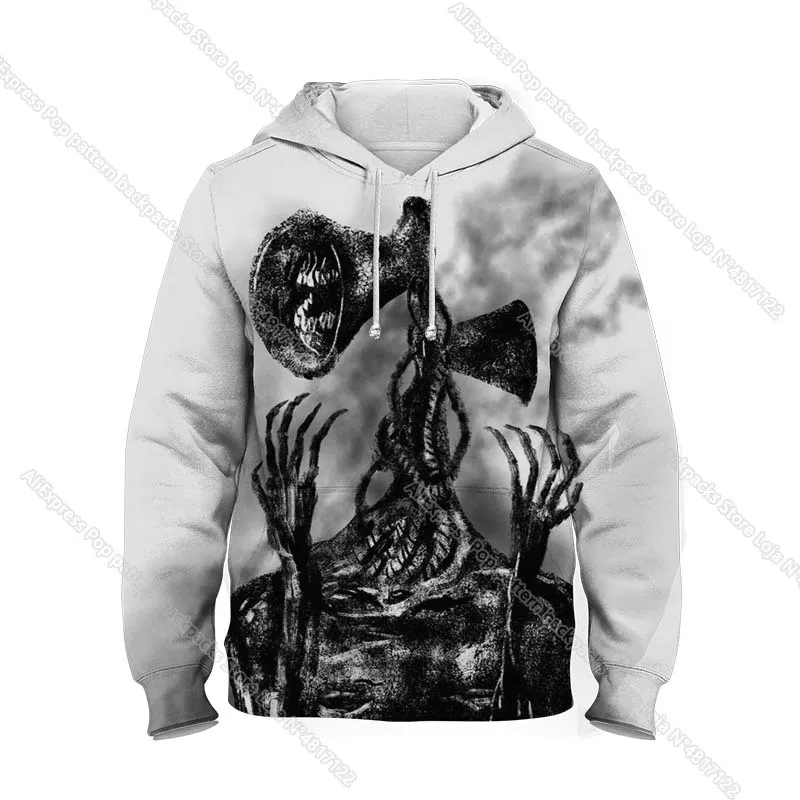 

New children's siren head 3D printing hoodie boy girl cartoon anime pullover street new spring and autumn children's casual clot