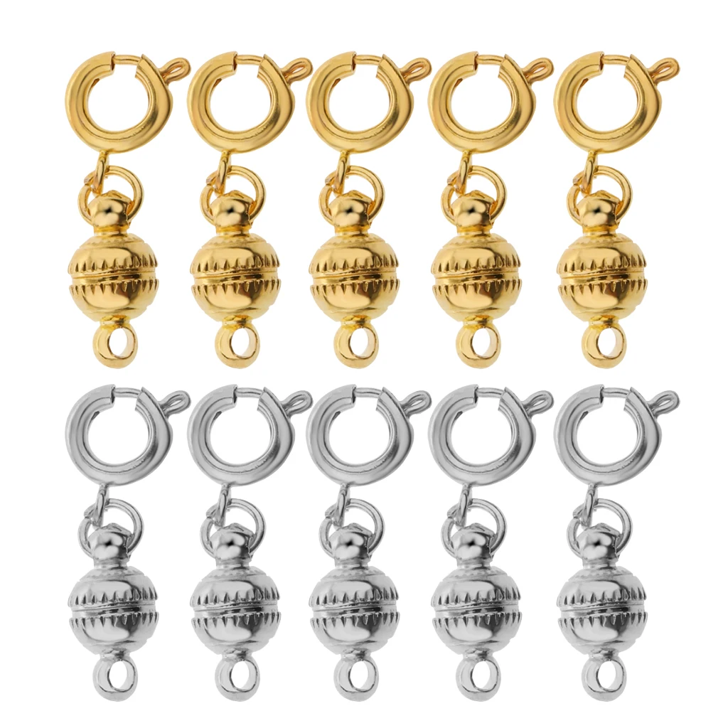 

5pcs Magnetic Round Ball Clasps for Bracelet Necklace 22X6mm Making DIY