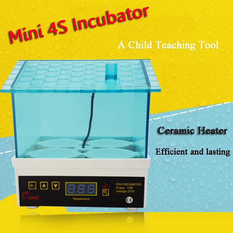 HHD Newest 4 Eggs Incubator Mini Hatchery Machine Automatic Digital Poultry Brooder Hatch For Chicken Duck Bird Pigeon Quail Egg