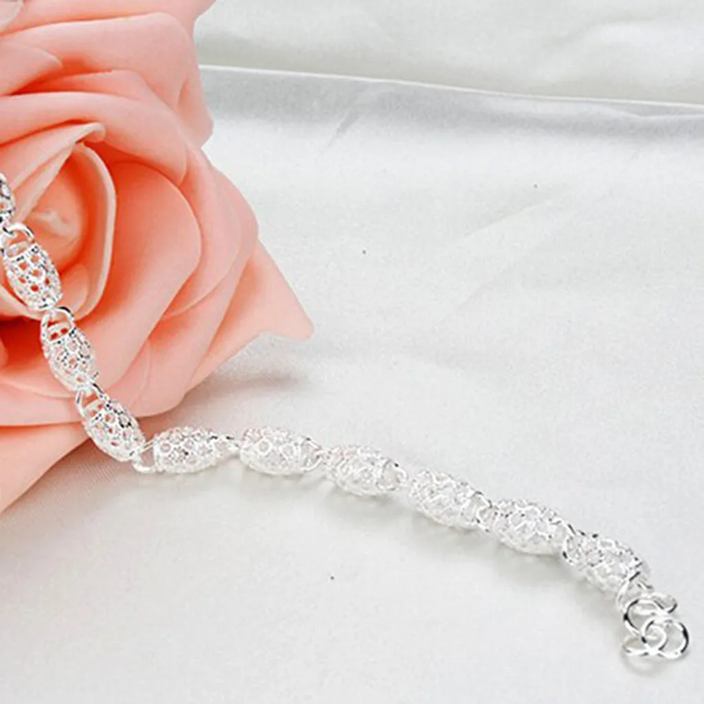 Женский браслет с полой цепочкой 925 пробы креативные очаровательные браслеты на