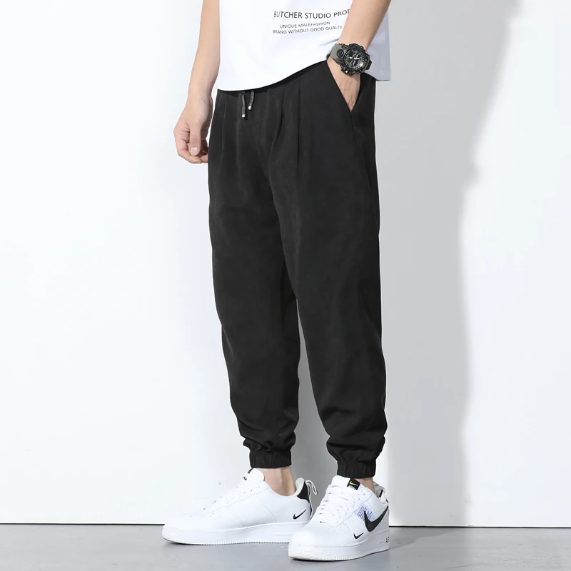 

Штаны-шаровары мужские в стиле Харадзюку, модные милые однотонные спортивные брюки-карго, Повседневная Уличная одежда оверсайз