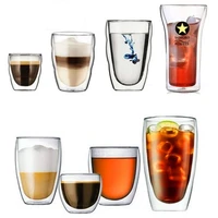 80 650ml glass coffee mug heat resistant double glass transparent mug tea milk lemon juice drinking cup handle drin