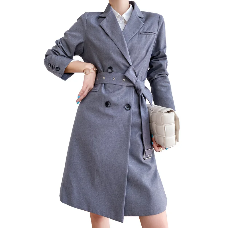 

Ladies High Quality Plus Size Women's Temperament Slim Long Jacket Small Suit Casual Long-sleeved Blazer Female Office Coat