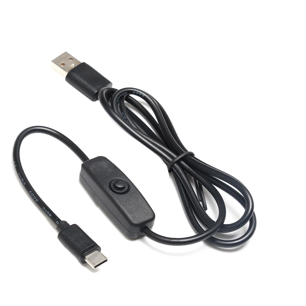Удлинитель 5V 3A USB к проводному зарядному кабелю типа C прочные аксессуары с переключателем выключатель данных для Raspberry Pi 4
