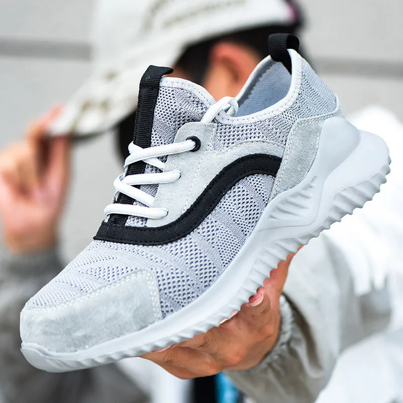 

Drop Shipping Male Safety Shoes Steel Toe Indestructible Shoes Light Work Shoes Breathable Male Shoes Adult Work Sneakers 2020