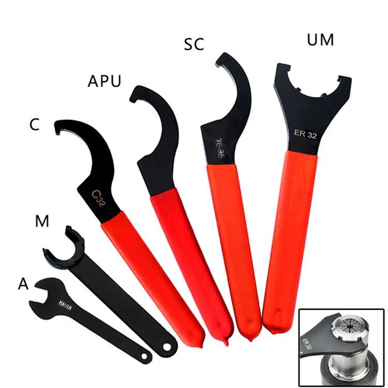 1 шт. ER8/ER11/ER16/ER20/ER25/ER32/ER40 A/M/C/APU/SC/UM Тип патрона гаечный ключ CNC фрезерный инструмент