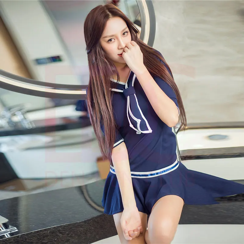 Темно синий сексуальный матрос косплей эротический сексуальная Студенческая