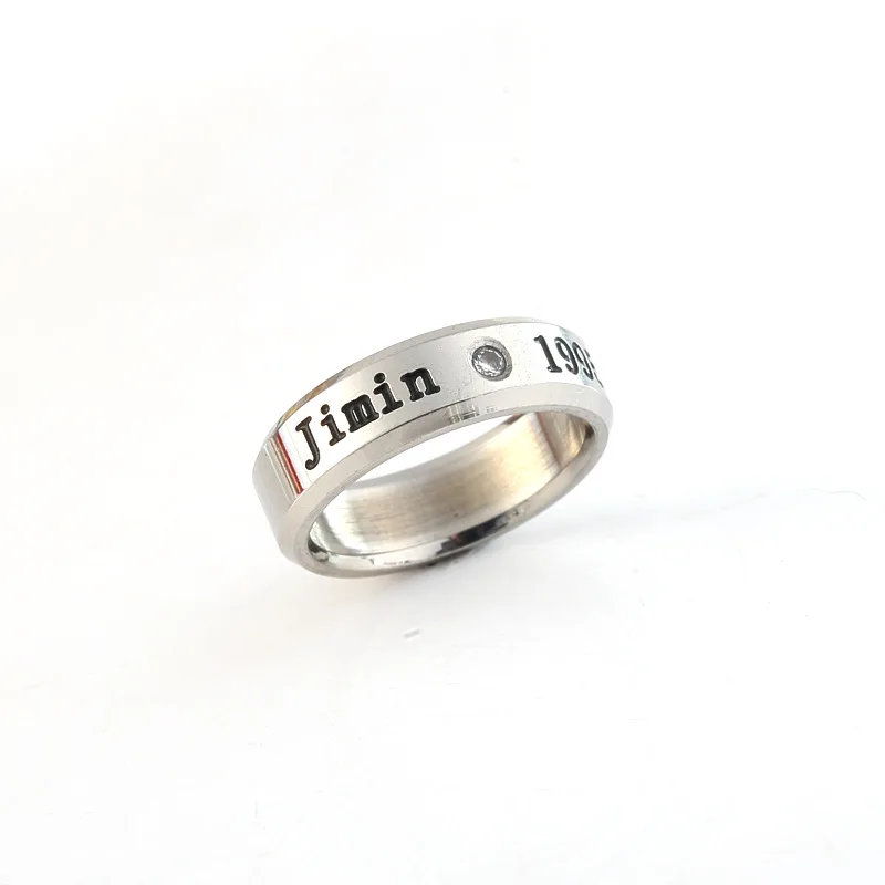 korean Kpop bangtan boys rings jin jimin suga name letter Ring Stainless Steel Finger Rings Jewelry Accessories for Men Women | Украшения и