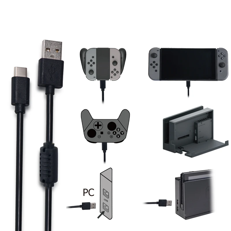 1 8 м Тип C зарядка через USB кабель Шнур для Nintendo Switch игровая консоль Зарядное