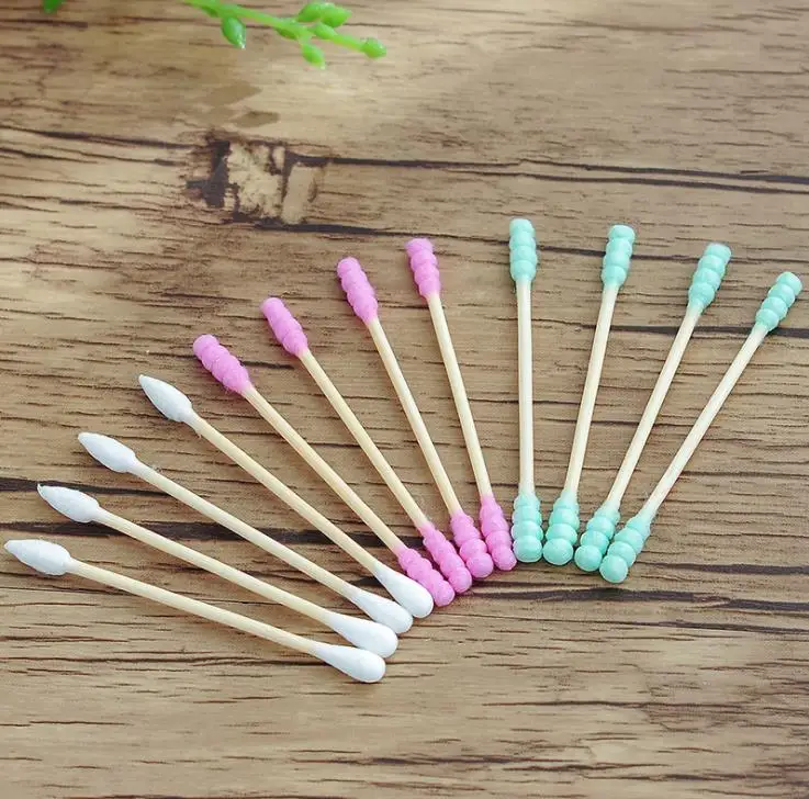 買取 ニューキッズ双頭スパイラル綿棒、耳色綿棒ボックス、使い捨て綿棒家庭用品のギフト卸売