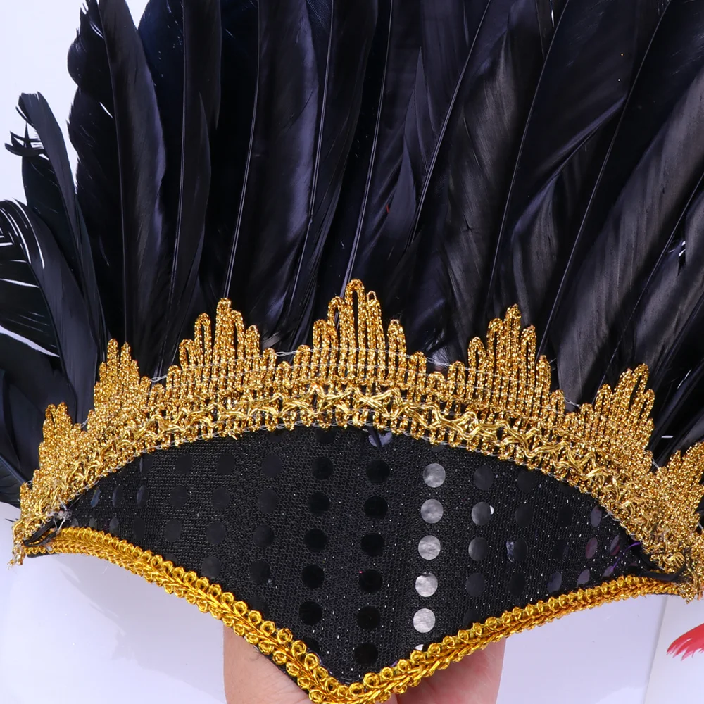 

Fashion Feather Headdress Indian Party Feather Headpiece Carnival Party Hair Band Dance Performance Show Average Size