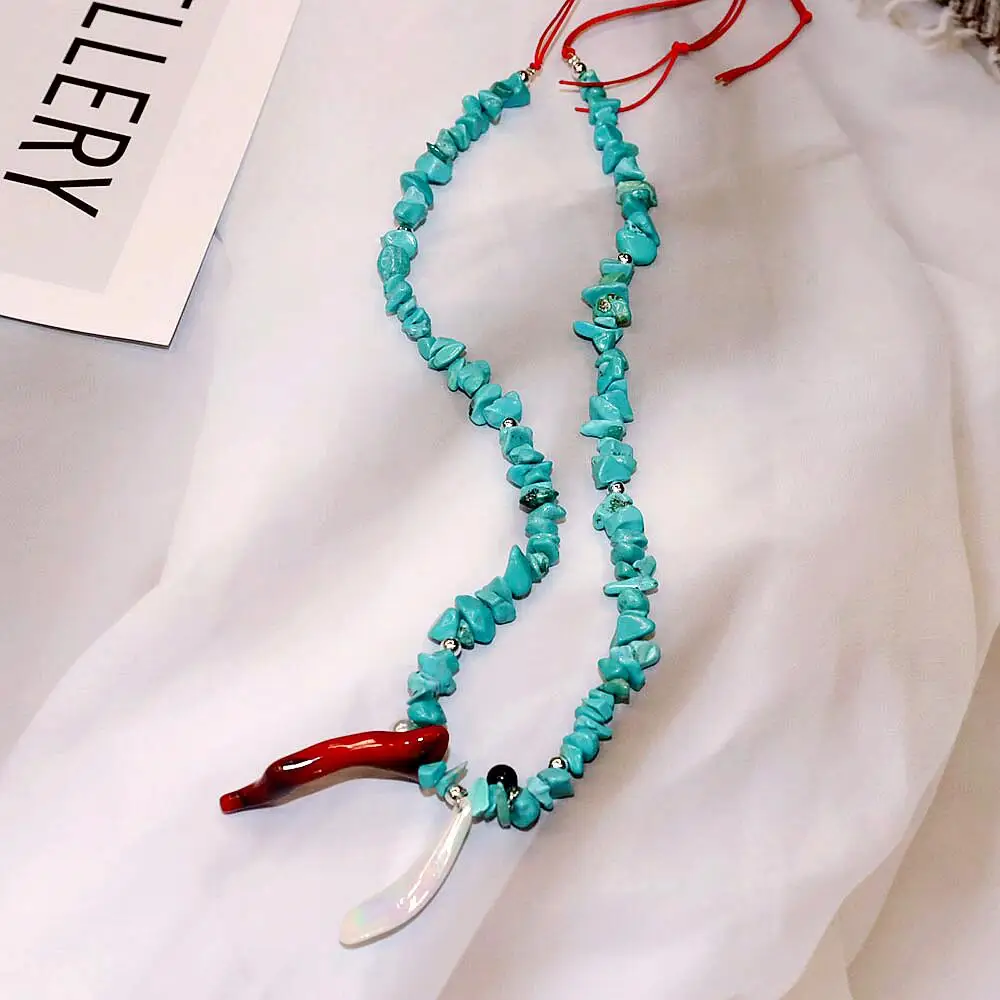 

Ожерелье в стиле бохо из ракушек и пресноводных жемчужин, ожерелья из натурального камня для Хэллоуина, металлические бусины, подвеска из к...