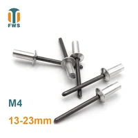 10 pcs m4 13 23mm din en iso 15973 gb t 12615 1 aluminum steel closed end blind rivets with break pull mandrel protruding head