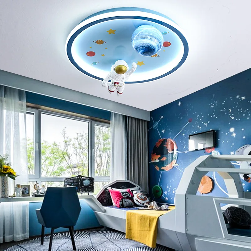 

Креативный потолочный светильник в детскую комнату астронавт мультяшный светодиодный светящийся планета мечты для кабинета спальни