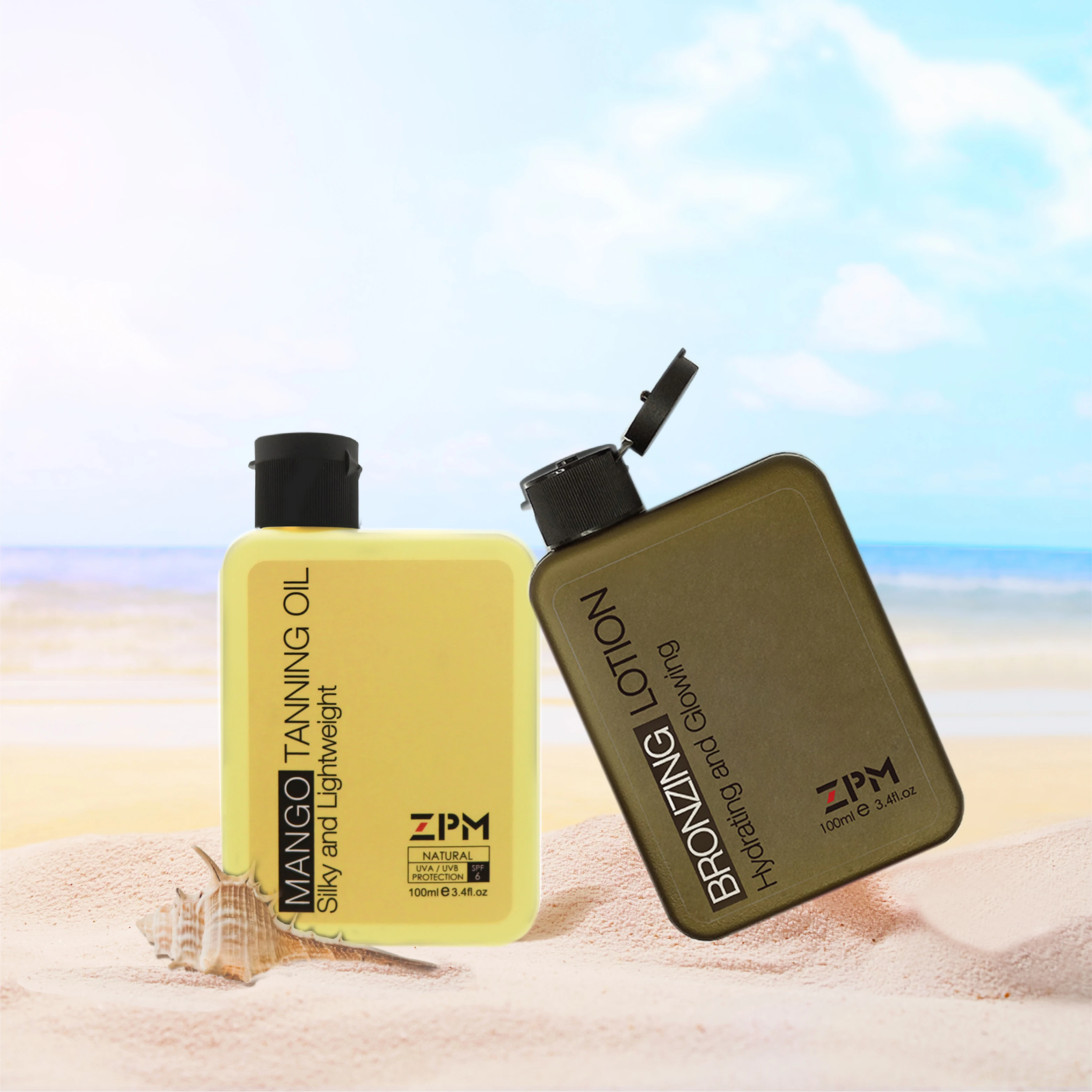 ZPM манго масло для загара + лосьон SPF 6 широкий спектр кокосовое Vintam E