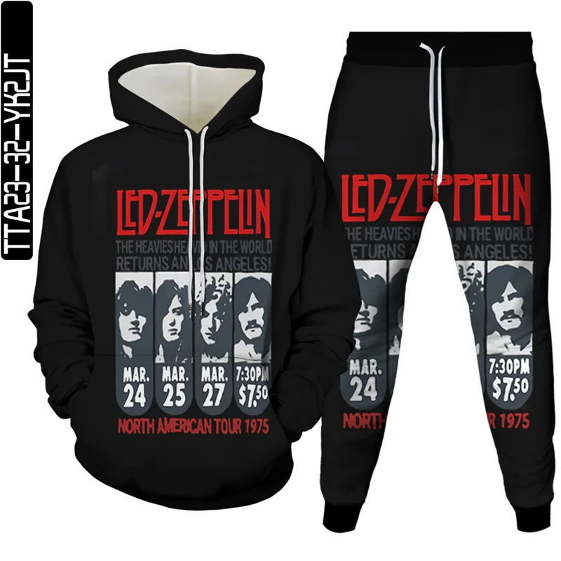 

Autumn Men's Hoodie + Sweatpants 2-Piece Set 3D Digital Printing Black Pullover 2021 Fashion Casual Suit Oversized Sportswear