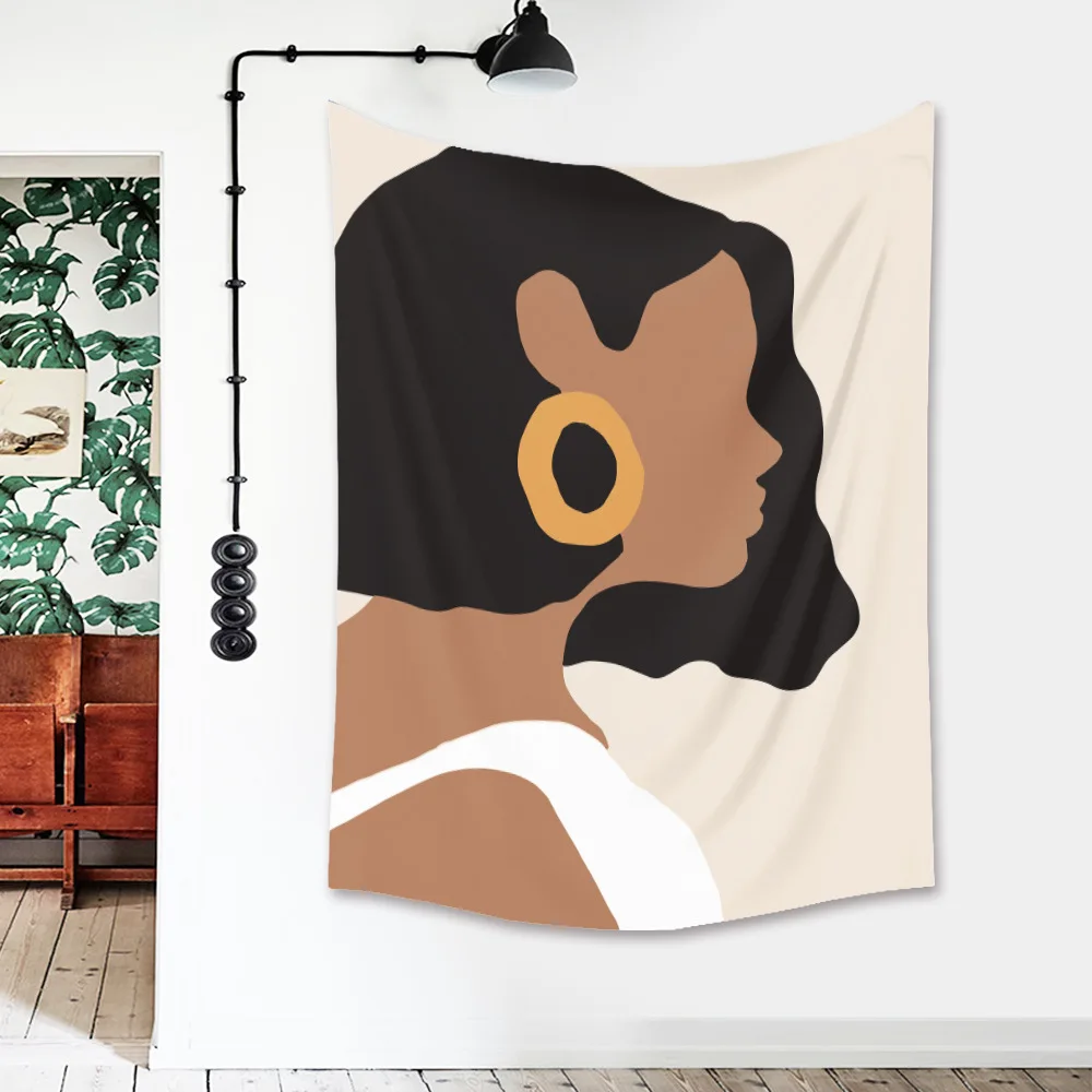 

Abstract Girl Plant Tapestry Wall Hanging Hippie Boho Home Decor Wall Cloth Tapestries Graffiti Oil Painting Wall Blanket Carpet