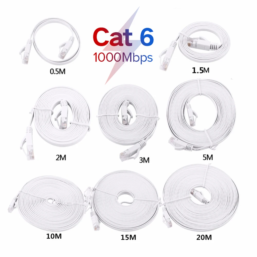 Сетевой Ethernet Кабель Cat6 CAT7 RJ45 компьютерный патч корд UTP для маршрутизатора 0 5 м 1 2 3