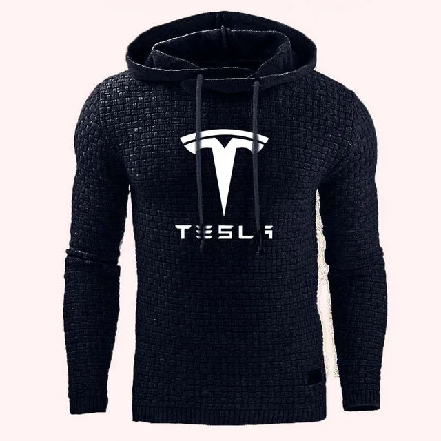 Мужские толстовки для Tesla с логотипом автомобиля весенне осенние мужские