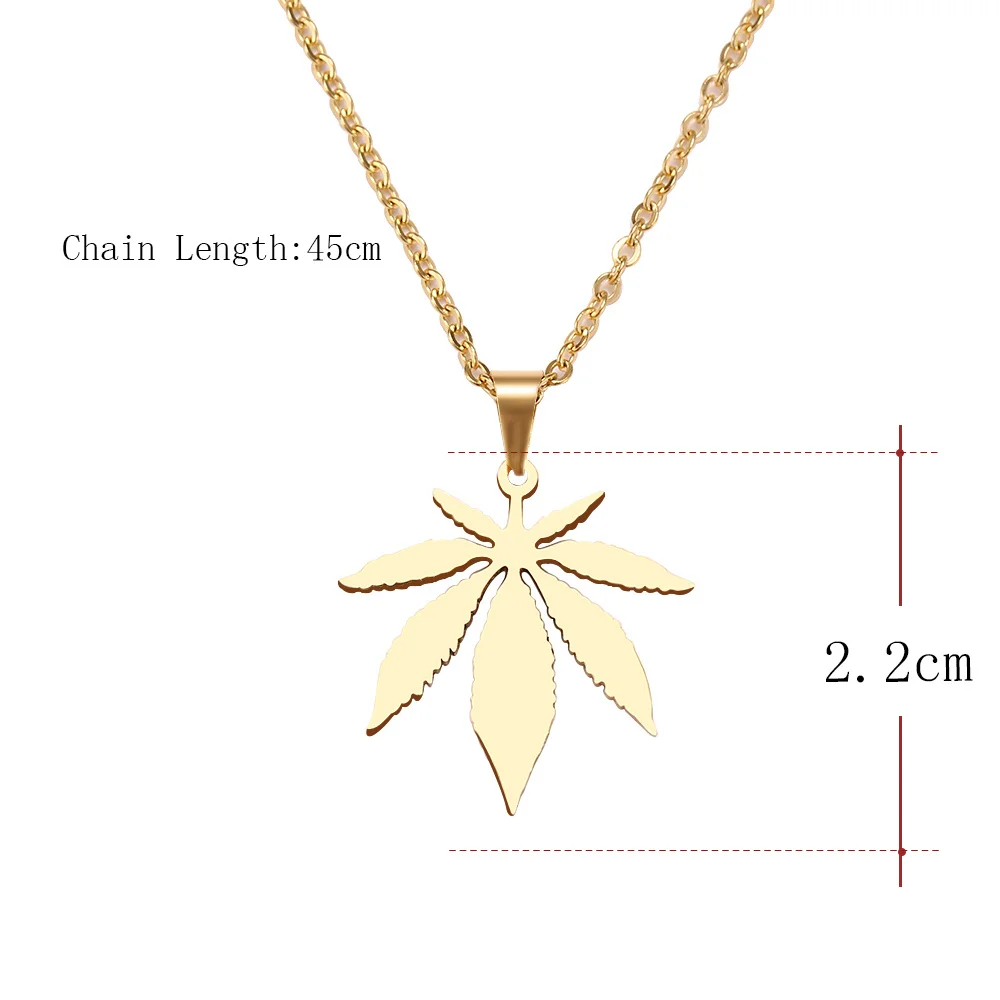 

DOTIFI Stainless Steel Necklace For Women Man Maple Leaf Choker Pendant Necklace Engagement Jewelry