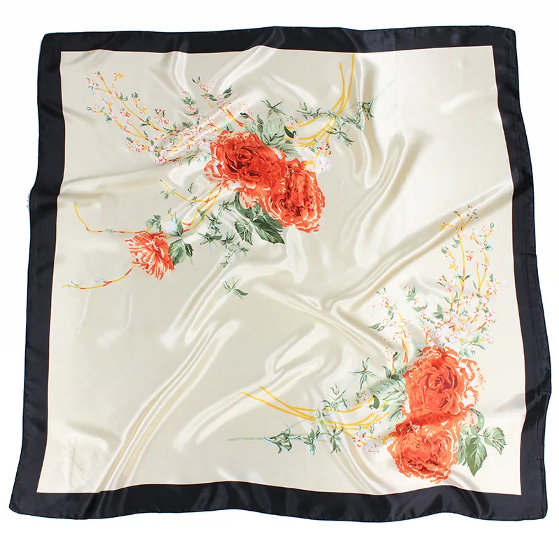 Атласные шелковые квадратные шарфы 90 см Малайзия саржевый Шелковый большой шарф