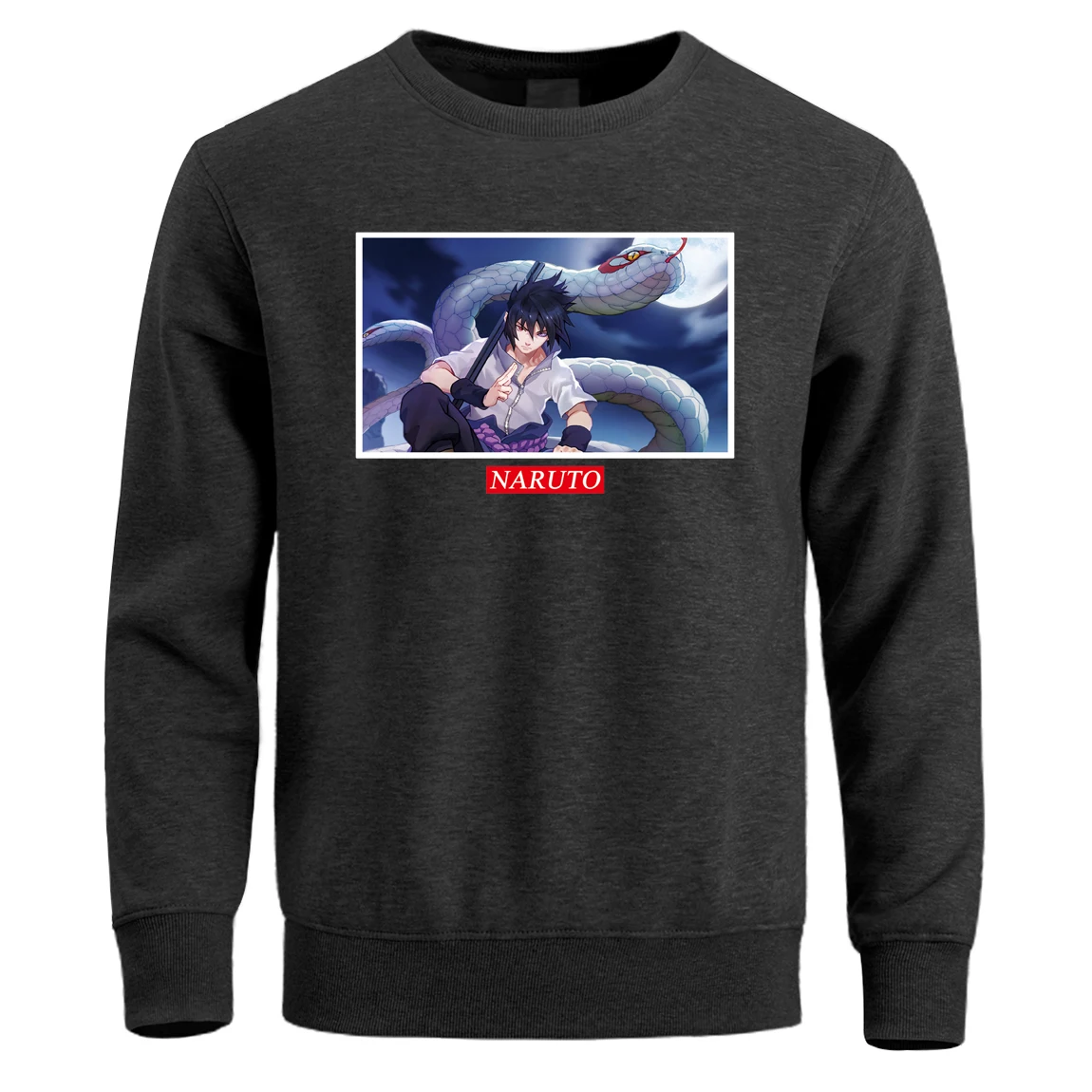 Наруто японского аниме мужские толстовки кофты Саске Aoda Crewneck Толстовка Пуловер