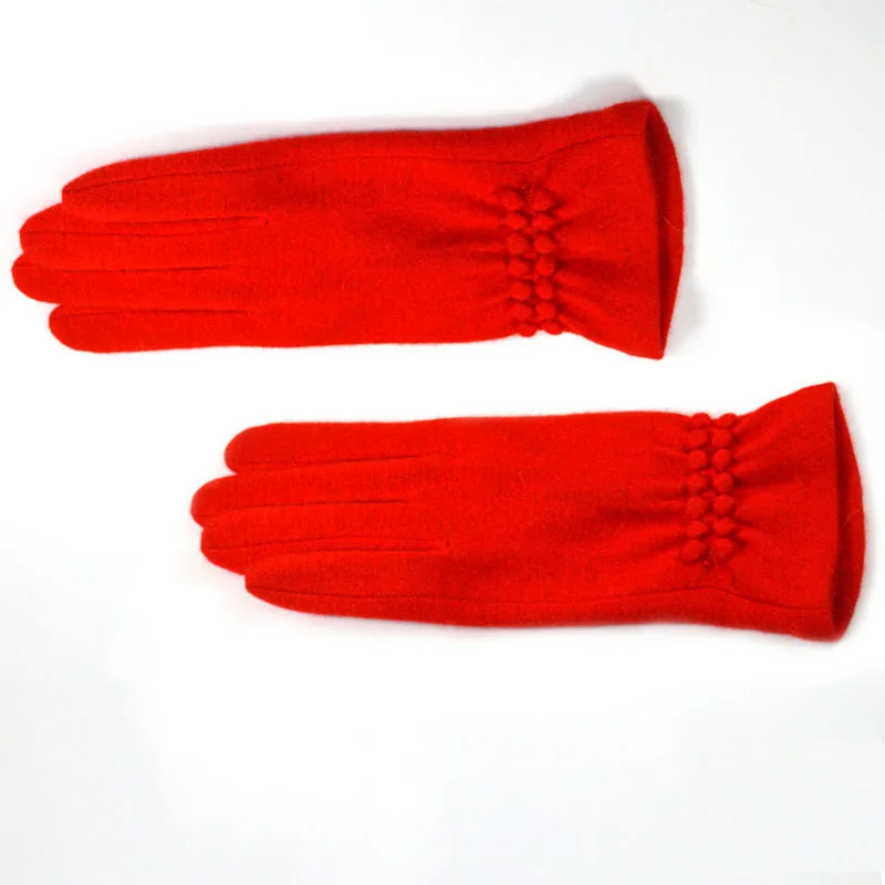 Зимние женские перчатки кашемировые шерстяные новые толстые теплые женские перчатки с сенсорным экраном весна осень мягкие элегантные зимние варежки перчатки - Цвет: Red