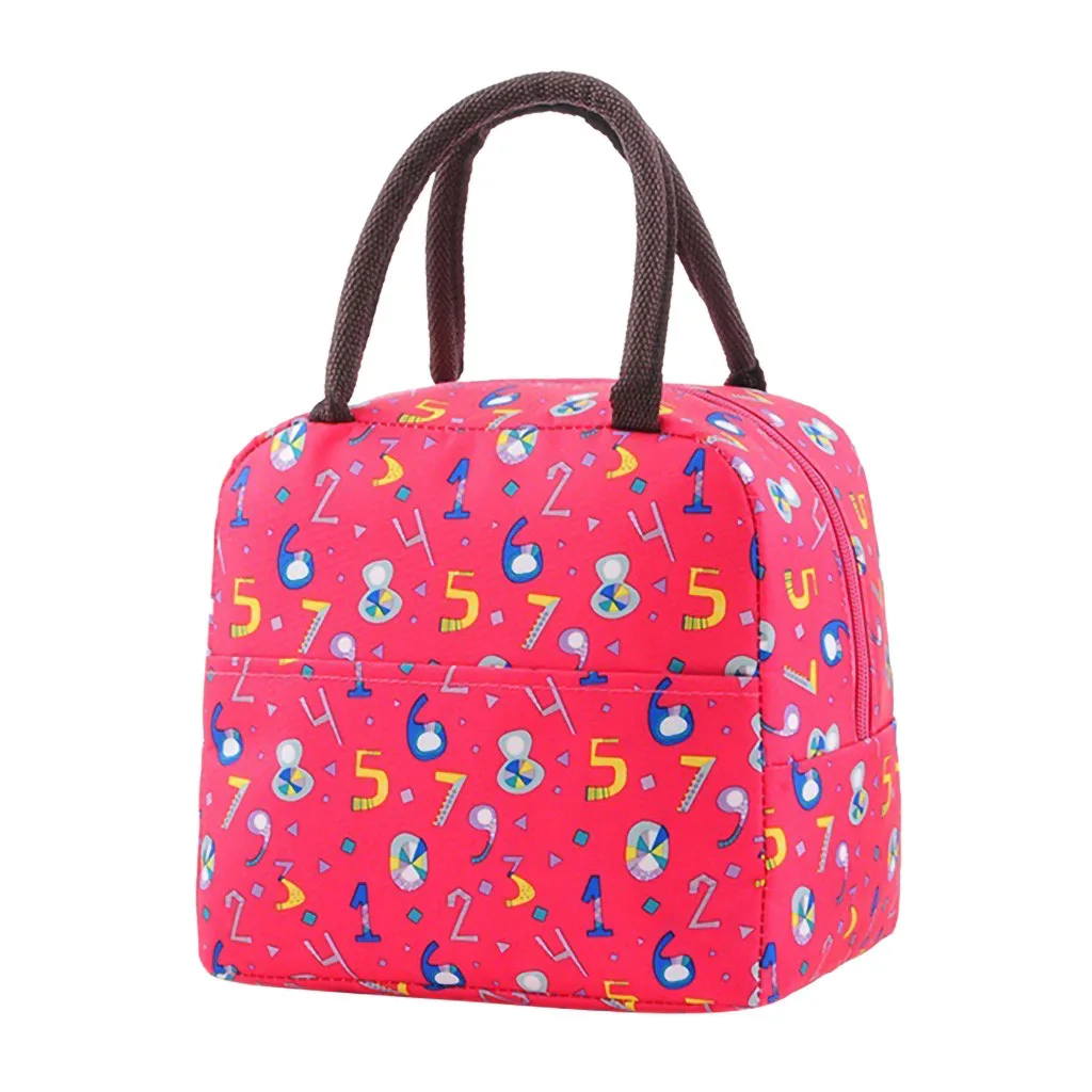 Сумка для еды bolsa termica, модная сумка для обеда, портативная, водонепроницаемая, толщина, для пикника, школы, офиса, с цветочным принтом, d90814