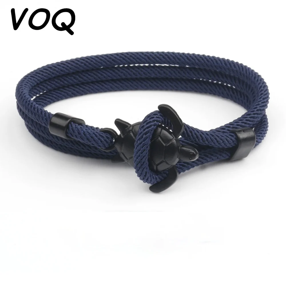 VOQ Summer Beach Turtle Charm Bracelets for Couples Milan Rope Winding Bracelet 2021 Fashion Handmade Party Jewelry Gift | - Цена: 185.76
