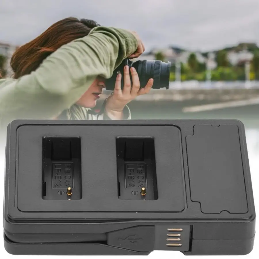 LP-E12 LCD Display Screen Double Charging Stand Camera Battery Charger for Canon DSLR M 100D Kiss X7 Rebel SL1 EOS M10 M50 | Электроника