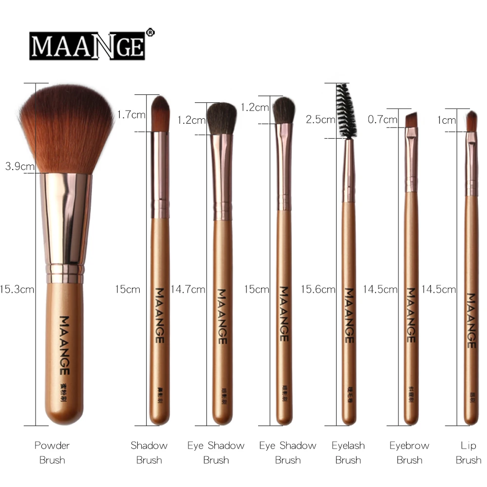 MAANGE дорожные кисти для макияжа 7 шт. набор кистей с портативной сумкой