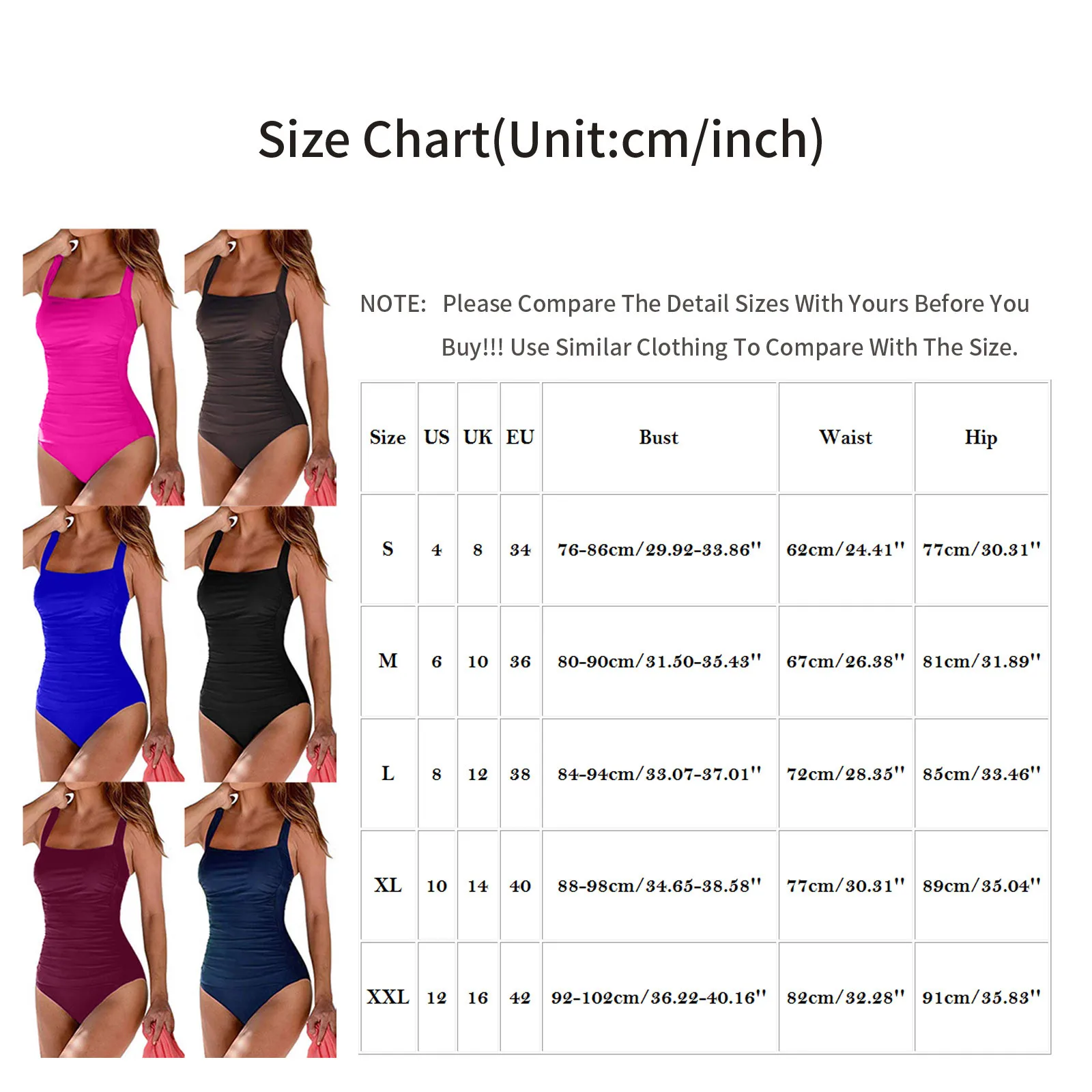 

Sexy One Piece Swimsuit Women Solid Color Backless Swimwear Bathing Suit Push Up Padded Bra Bikini
