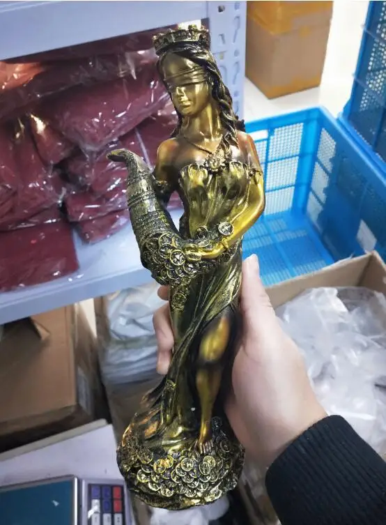 13X13X33CM Богиня богатства Плутон греческие мифические персонажи Ретро стиль исследование Лаки Nabo Европейское украшение для книжного шкафа - Цвет: 13X13X33CM