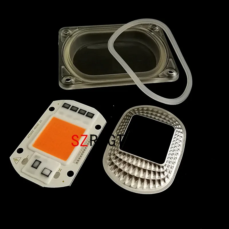 Светодиодный COB Чип-диод 50W полными спектрами 380-840NM + рассеивателем 110V/220V F