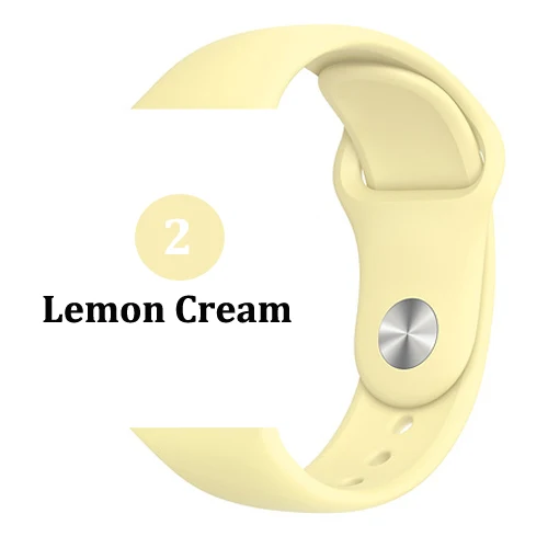 2-Lemon Cream Ремешок для apple watch band 4 3 correa iwatch band 42 мм/38 мм 44 мм/40 мм 2 спортивный силиконовый браслет pulseira apple watch аксессуары - Цвет ремешка: 2-Lemon Cream