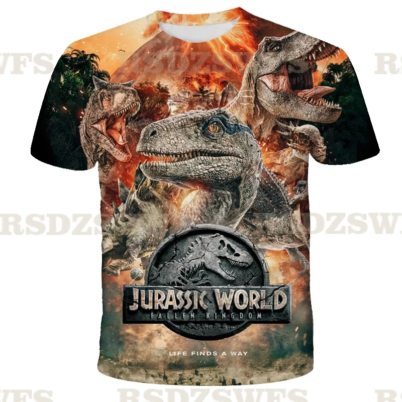 2021 из фильма Парк Юрского периода Fallen Kingdom крутая головка динозавр 3D Футболка с
